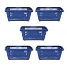 KIT - 5 Cestos Compras Plástica D100 Cód. 3000 Azul Padrão - Della Plast