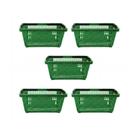 Kit - 5 Cestos Compras Plástica D100 Cód. 3000 Verde - Della Plast
