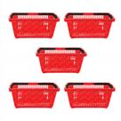 KIT - 5 Cestos Compras Plástica D100 Cód. 3000 Vermelho - Della Plast