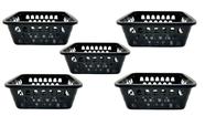 KIT 5 CESTOS ORGANIZADORES PRETO 20x16