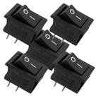 Kit 5 chave gangorra on/off 2 polos 6a 125v preta