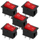 Kit 5 chave gangorra on/off 2 polos 6a125v vermel