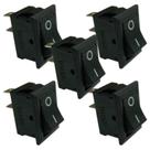 Kit 5 chave gangorra retang. lk1-101 on-off pt 2p 6a lukma