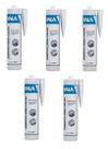 Kit 5 cola adesivo veda calha cinza 280g 310ml extra forte kala