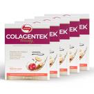 Kit 5 Colagentek Beauty Vitafor 30 Sachês 3,5g Maçã Com Canela