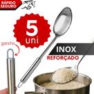 Kit 5 Colher Grande Inox Self Service Restaurante Cozinha