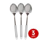 Kit 5 Colheres de Servir Grande Longa 100% Inox Premium Reforçada Ideal para Restaurante