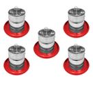 Kit 5 Comedouro Tubular 3kg p/ Frango Aves Galinha Faisão