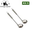 Kit 5 Concha Inox Grande Multiuso Utensílio Luxo para Cozinha Concha de Feijão Prime