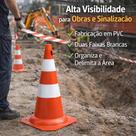 Kit 5 Cone de Segurança 75cm Refletivo para Trânsito, Obras e Estacionamento