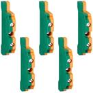 Kit 5 Conector Borne Terra Sak 4mm Verde para Trilho Din
