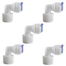 Kit 5 Conector Cotovelo 90 Longo Engate Rápido 1/2" x 3/8" Alta Resistência