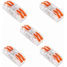 Kit 5 conector eletrico emenda derivacao fios 2,5mm 32a pct 222 2x2 vias Kit 5 conector eletrico emenda derivacao fios 2,5mm 32a pct 222 2x2 vias