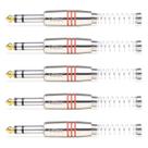 Kit 5 Conector Plug P10 Stereo Voik PRTS-P10 Com Mola Prata