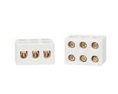Kit 5 Conector Porcelana Branco 3 Polos 30A 600V Ideal Chuveiros e Equipamentos