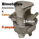 Kit 5 Conector Split Bolt Parafuso Fendido para Emenda Cabos 16mm Bimetálico Estanhado