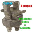 Kit 5 Conector Split Bolt Parafuso Fendido para Emenda Cabos 70mm Bimetálico Estanhado