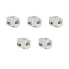 Kit 5 Conectores Fêmea Rj45 CAT6 T568A/B Keystone Branco Etherlink