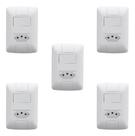 Kit 5 Conjunto 1 Interruptor + 1 Tomada 10a Tramontina Aria
