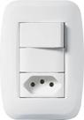 Kit 5 conjunto 1 interruptor simples + 1 tomada 2p+t 20a pezzi classica 50000