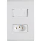 Kit 5 conjunto 1 interruptor simples + 1 tomada 2p+t 20a tramontina liz