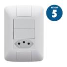Kit 5 Conjunto 2 Interruptor Tomada 10a Aria 4x2 Tramontina