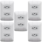 Kit 5 Conjunto 2 Tomadas 2P+T 4x2 10A 250V Tramontina Aria
