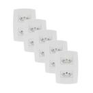 Kit 5 Conjunto 2 Tomadas Branca Monobloco 2P+T 20A 250V 4x2