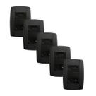 Kit 5 Conjunto 2 Tomadas Preta Monobloco 2P+T 20A 250V 4x2