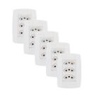 Kit 5 Conjunto 3 Tomadas Branca Monobloco 2P+T 20A 250V 4X2 Kit 5 Conjunto 3 Tomadas Branca Monobloco 2P+T 20A 250V 4X2