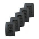 Kit 5 Conjunto 3 Tomadas Preta Monobloco 2P+T 10A 250V 4x2