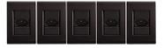 Kit 5 Conjunto 4x2 1 Tomada 20A 250V Preto Liz - Tramontina