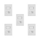 Kit 5 Conjunto Interruptor Parelelo Tomada Branco Tramontina