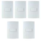 Kit 5 Conjunto Interruptor SImples 10a 250v Branco Margirius