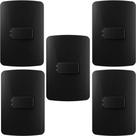 KIT 5 CONJUNTO INTERRUPTOR SIMPLES 10a MARGIRIUS LINHA B3 PRETO