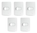 Kit 5 Conjunto Interruptor Simples 10A Schneider Miluz