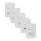 Kit 5 Conjunto Interruptor Simples + Tomada 20A 4x2 Branca