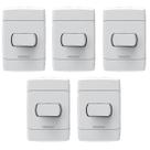 Kit 5 Conjunto Interruptor Tecla Simples Branco 4x2 Neo Sottile - Enerbras