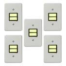 Kit 5 Conjunto Interruptores Simples Embutido 4x2 Pial 2100 10A
