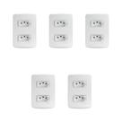 Kit 5 Conjunto Montado Tomada Dupla 2P+T 10A 250V Pb S3B60440 Branco Miluz Schneider