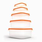 Kit 5 Conjunto Pote Hermético Porta Temperos Helsim/Laranja