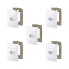 Kit 5 Conjunto Tomada 10A 250V Branco Horizontal Zeffia Pial
