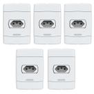 Kit 5 Conjunto Tomada 10a ou 20a Branco Modular Neo Sottile 4x2 Enerbras