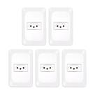 Kit 5 Conjunto Tomada 2P+T Branco pop 10a 250v 4x2 pial legrand LGX030 com placa e suporte