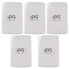 Kit 5 Conjunto Tomada Horizontal 10a Branco B3 - Margirius Kit 5 Conjunto Tomada Horizontal 10a Branco B3 - Margirius