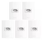 Kit 5 Conjunto Tomada Horizontal Branco Inova Pro - Alumbra Kit 5 Conjunto Tomada Horizontal Branco Inova Pro - Alumbra