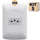 Kit 5 Conjunto Tomada simples 20a Tramontina Aria Kit 5 Conjunto Tomada simples 20a Tramontina Aria