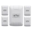 Kit 5 Conjunto Tomada Tramontina Aria 4x2 10a Simples Branca Completa Com Tampa 3 polos Kit 5 Conjunto Tomada Tramontina Aria 4x2 10a Simples Branca Completa Com Tampa 3 polos