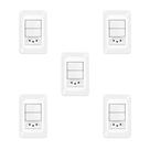 Kit 5 Conjuntos 1 Interruptor Simples + Tomada 10A Pial Pop