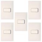 Kit 5 Conjuntos Interruptor Simples 4x2 Branco Pial Plus+